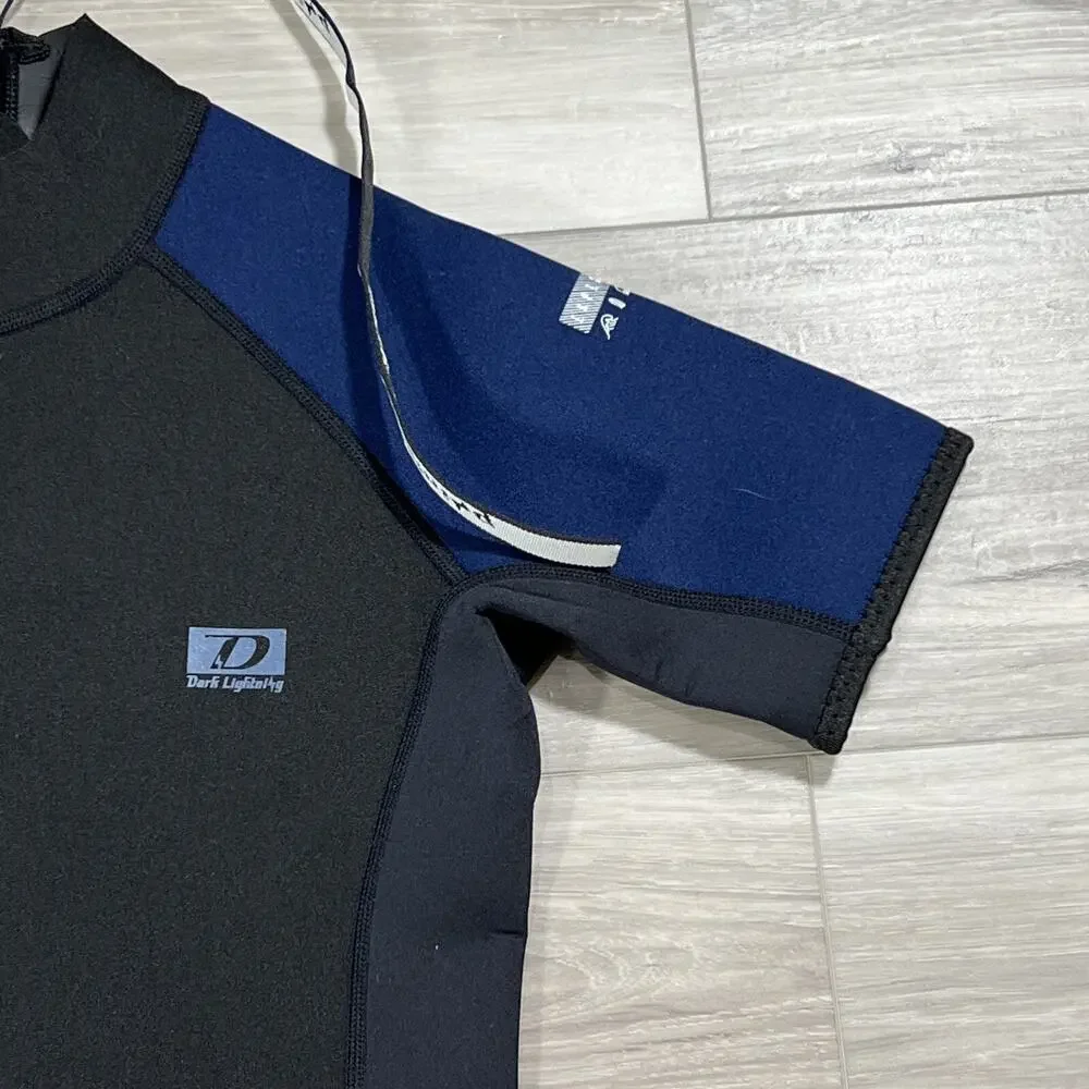 Dark Lightning Wetsuit Youth Size 12 Black Blue Back Zip New